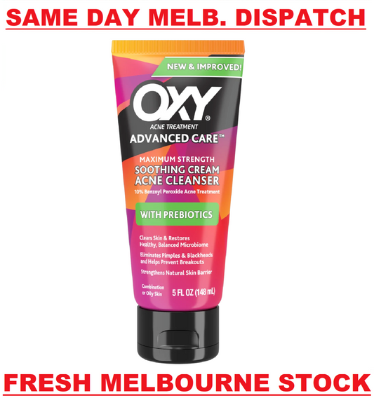 OXY MAXIMUM STRENGTH Acne Cleanser 10% Benzoyl Peroxide with Prebiotics 148mL