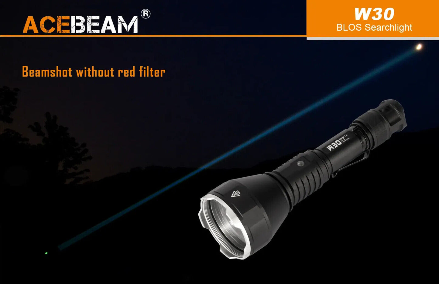 AceBeam W30 2.4km Ultra-Throw Distance White Laser LEP Torch Flashlight 6500K