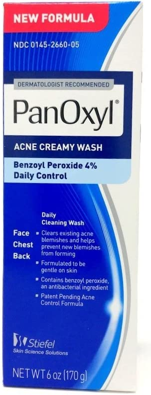 PanOxyl Benzoyl Peroxide 4% Daily Control Creamy Acne Wash Skin Care - 170g NEW