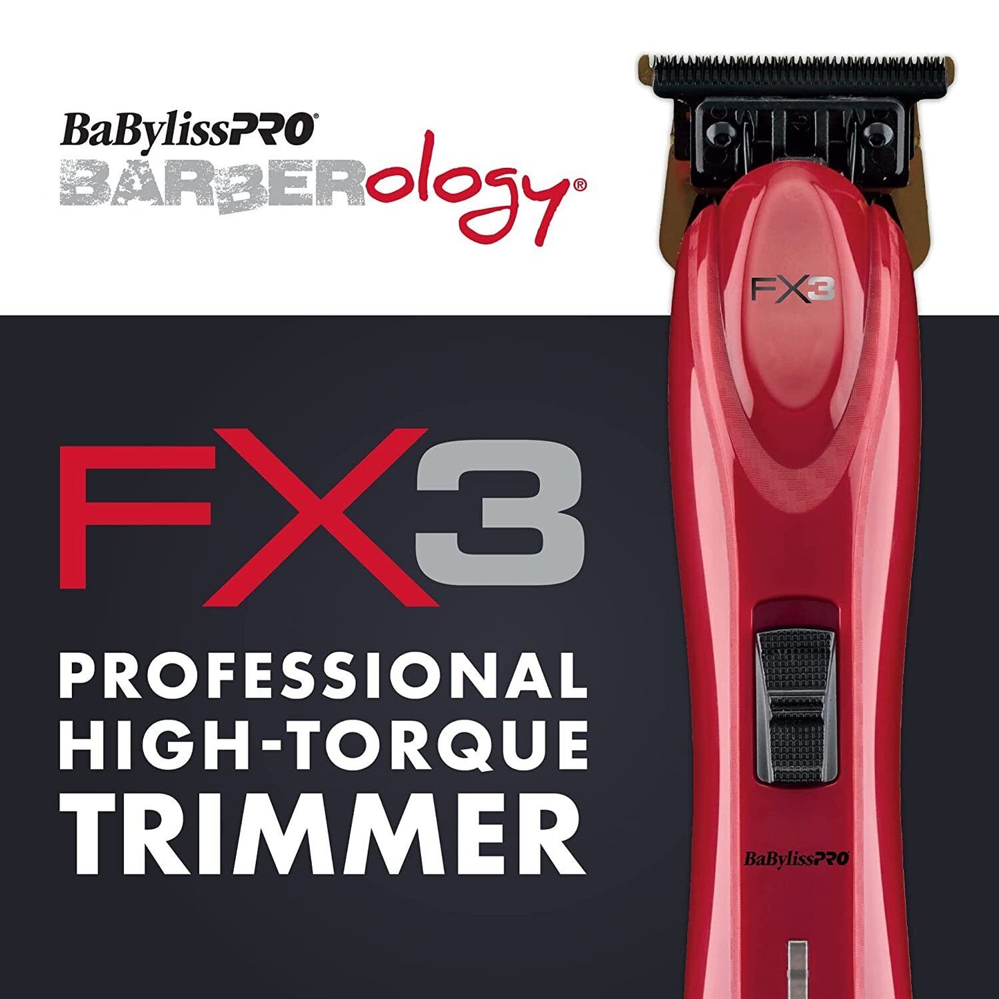 BabylissPRO FX3 Titanium Lithium High-Torque Hair Trimmer Babyliss PRO FXX3T RED