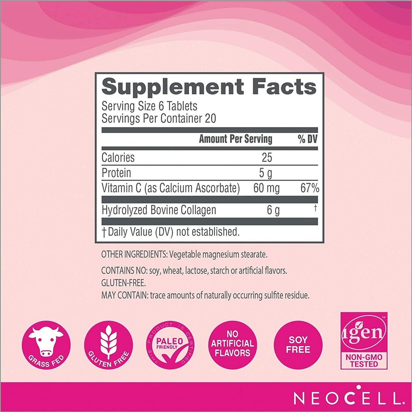 NEOCELL SUPER COLLAGEN Types 1 & 3 6000 mg + VITAMIN C 120 Tabs Hair Skin Joints