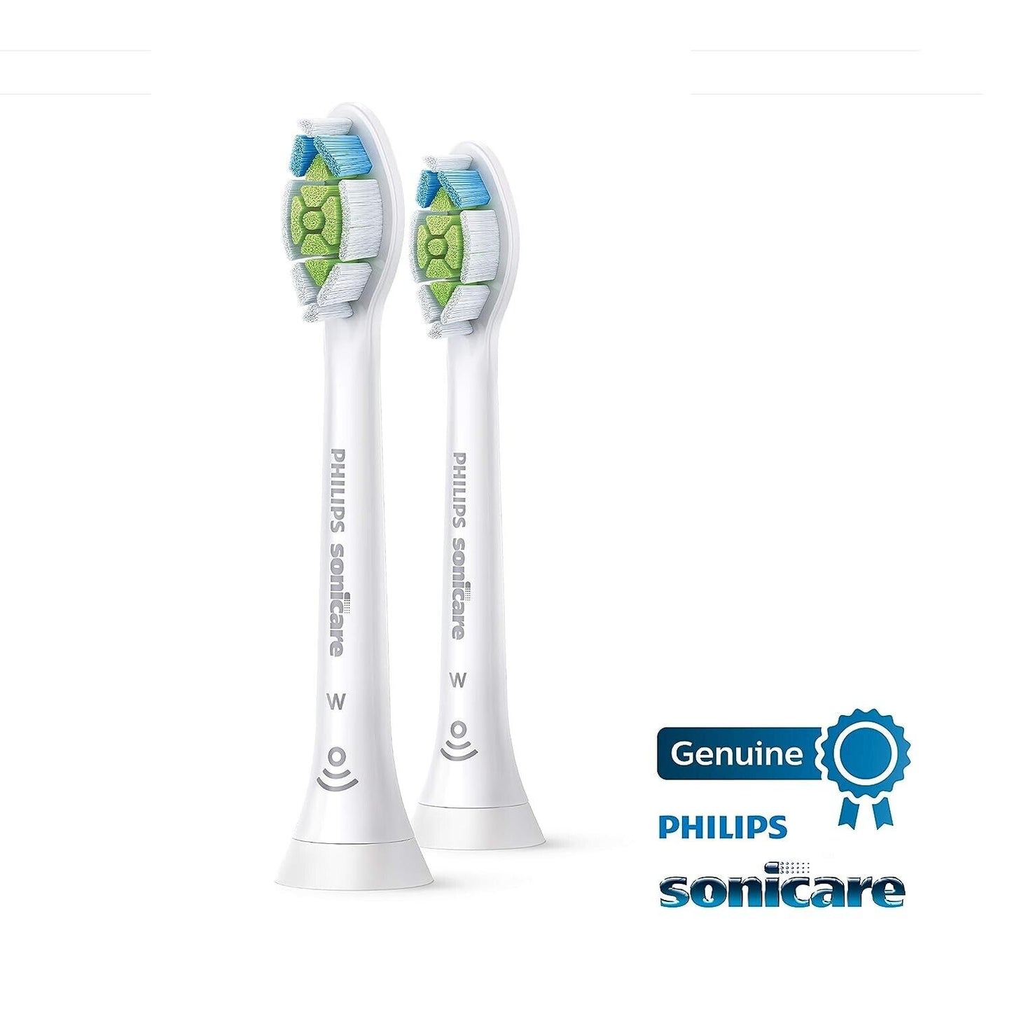 GENUINE Philips SONICARE W HX6062/65 Replacement Toothbrush Head WHITE - 2 PACK