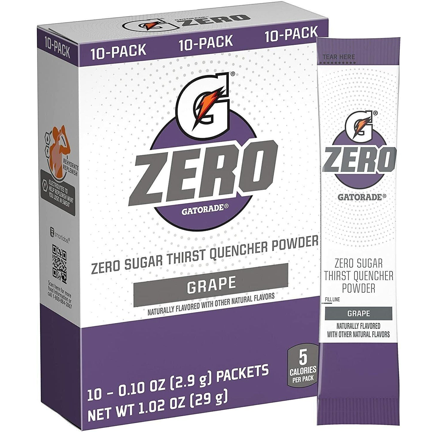 Gatorade Zero Sports Drink Powder - 10 Servings - Sugar Free - 6 Flavour Choices