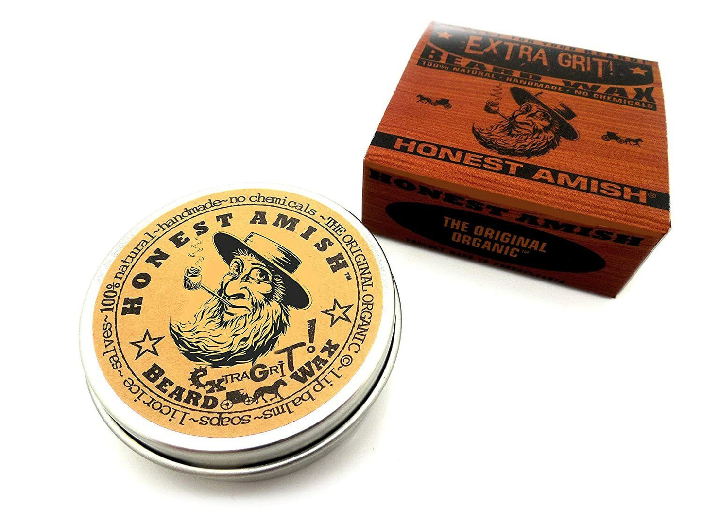 Honest Amish Beard Wax - Extra Grit 2oz 60mL Beard & Moustache Styling Products