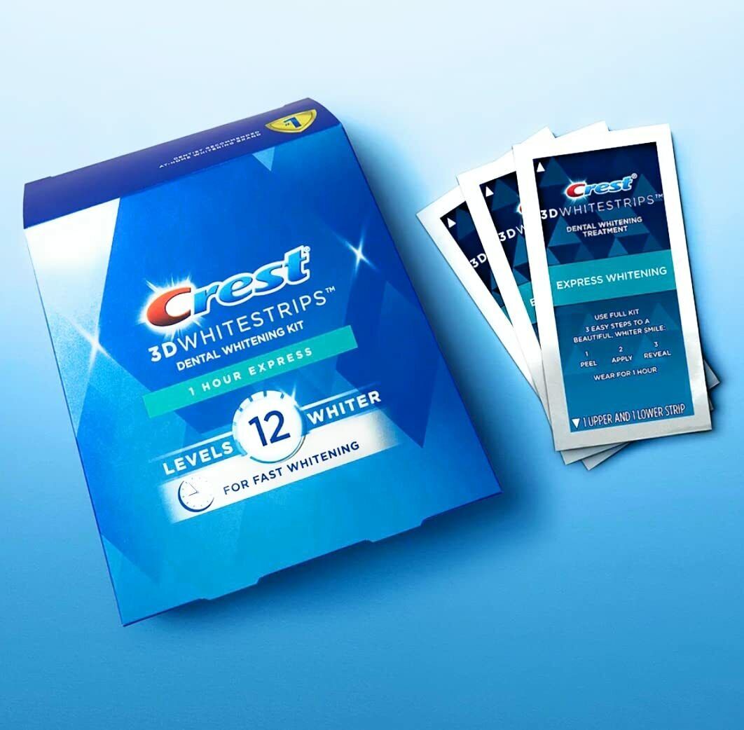 Crest 3D 20 x 1 Hour Express Teeth Whitening Strips White 10 Pouches SEALED BOX
