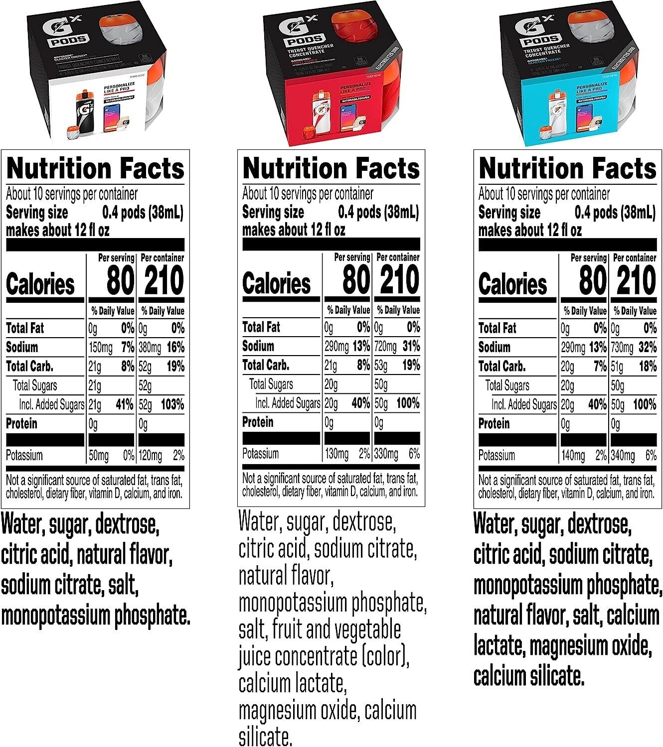 Gatorade GX Pods Electrolyte Concentrate - Variety Pack - 16 x 96mL (makes 14L)