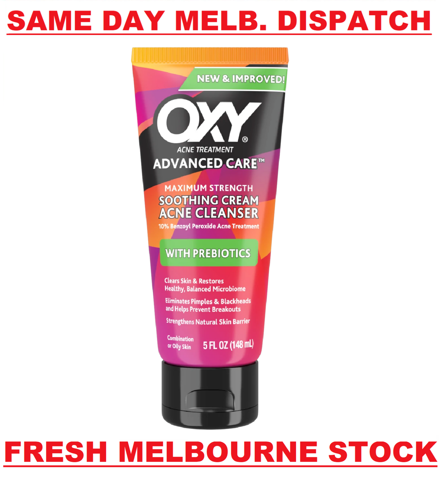 OXY MAXIMUM STRENGTH Acne Cleanser 10% Benzoyl Peroxide with Prebiotics 148mL