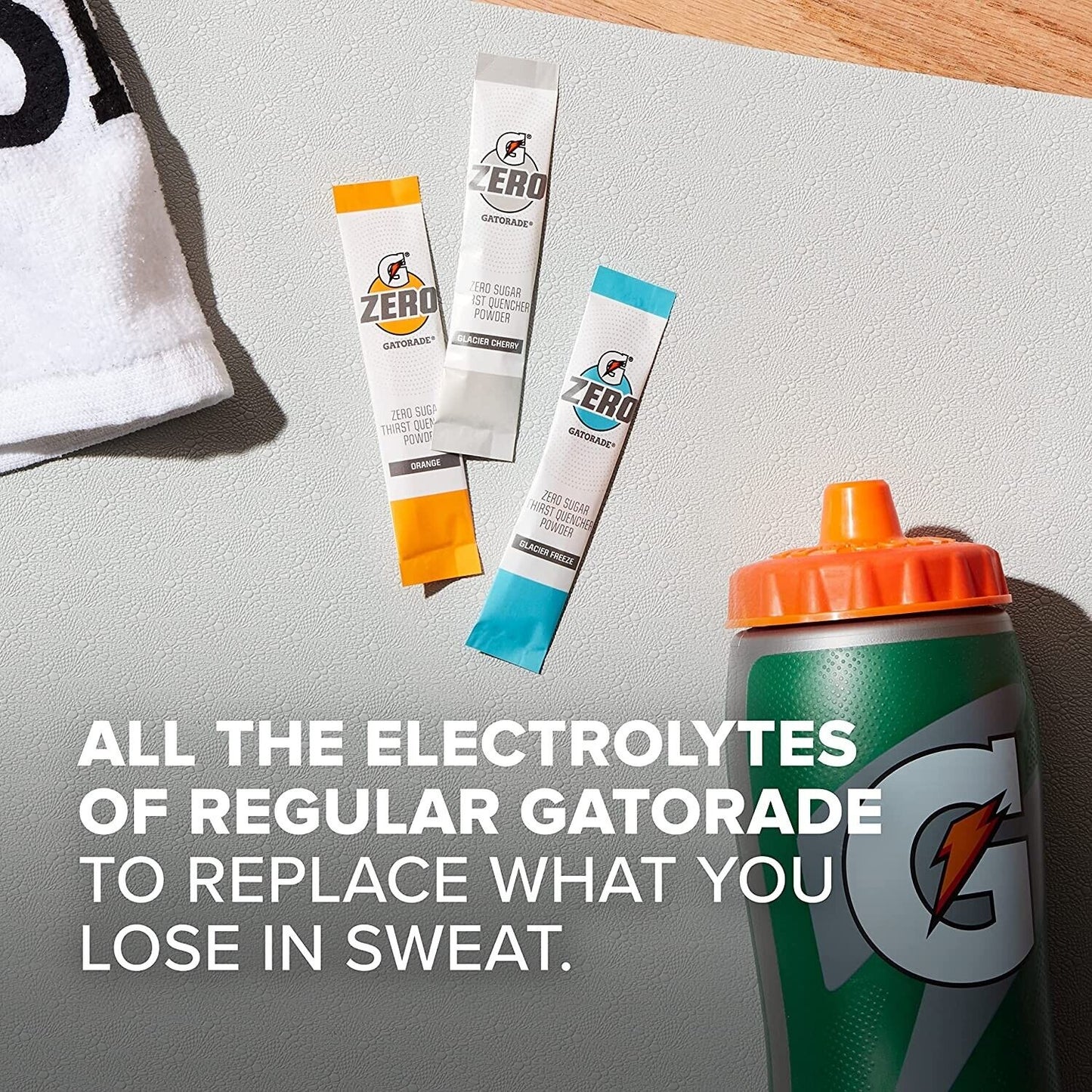 Gatorade Zero Sports Drink Powder- Sugar Free- Cherry,Glacier Freeze,Orange-30pk