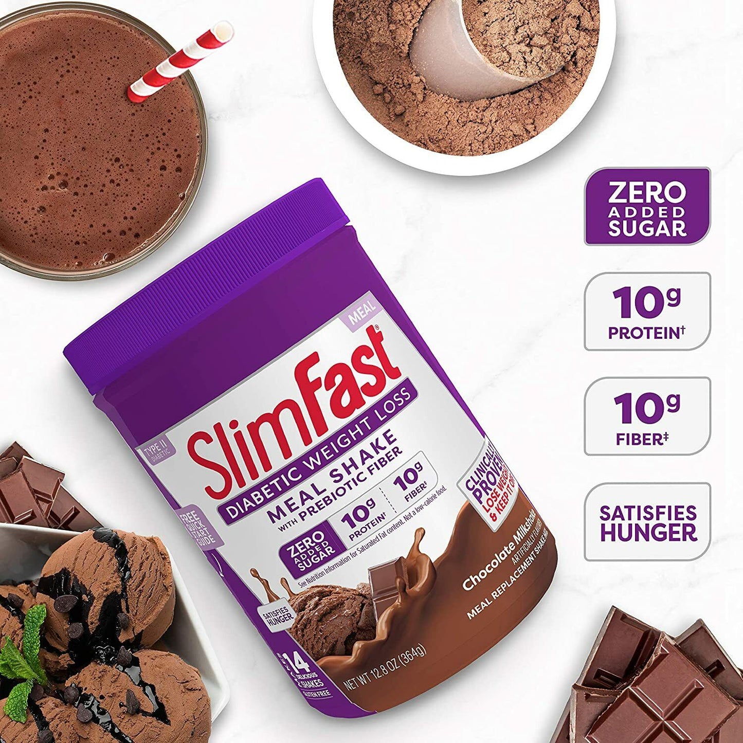 SlimFast Diabetic Meal Replacement - Chocolate 364g BBD 19/01 QUICK SALE!!!