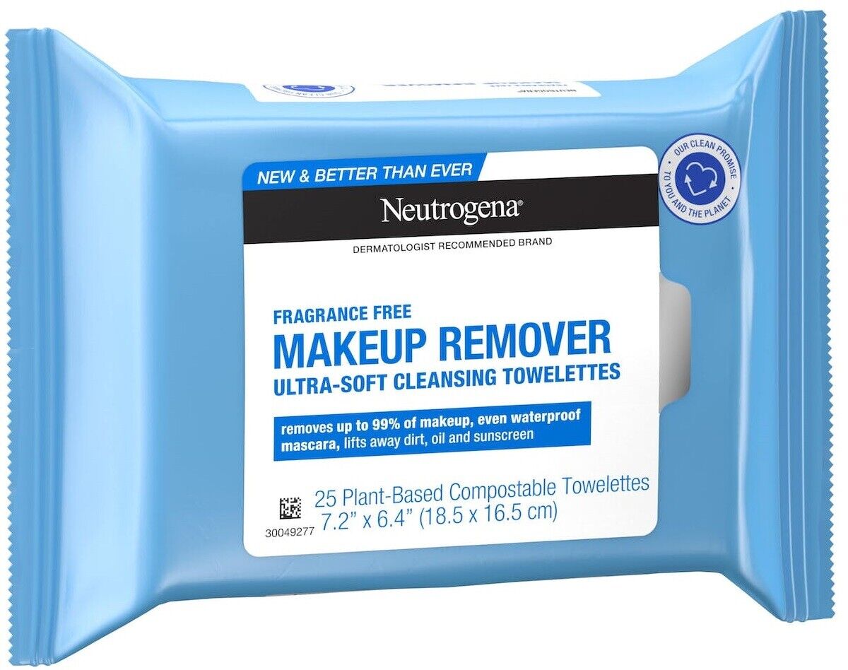 Neutrogena Makeup Remover Fragrance Free Ultra Soft Cleansing Towelettes 25 Pack