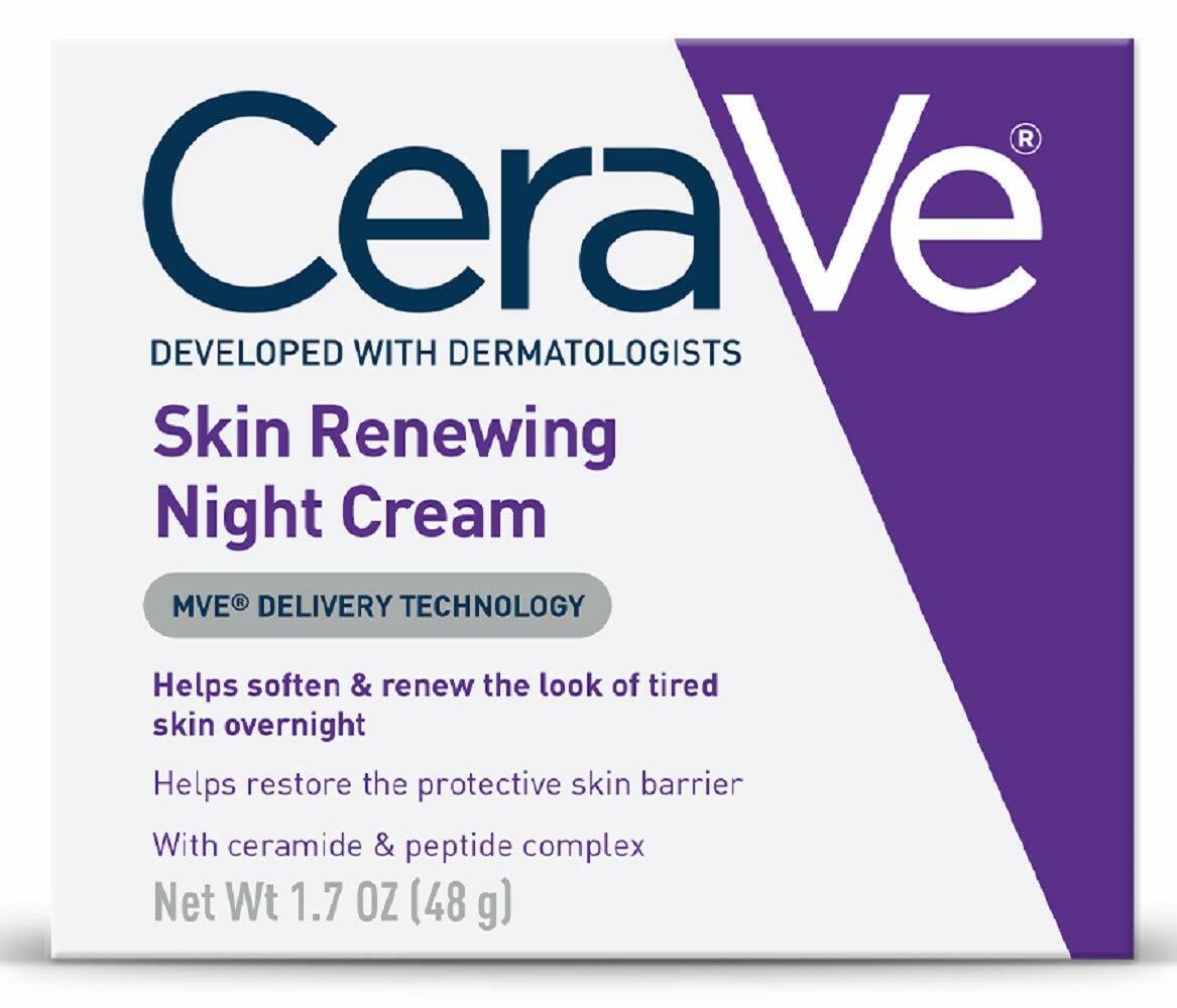 CeraVe - Skin Renewing Night Cream Skin Care (Dermatologist Recommended) 48g NEW