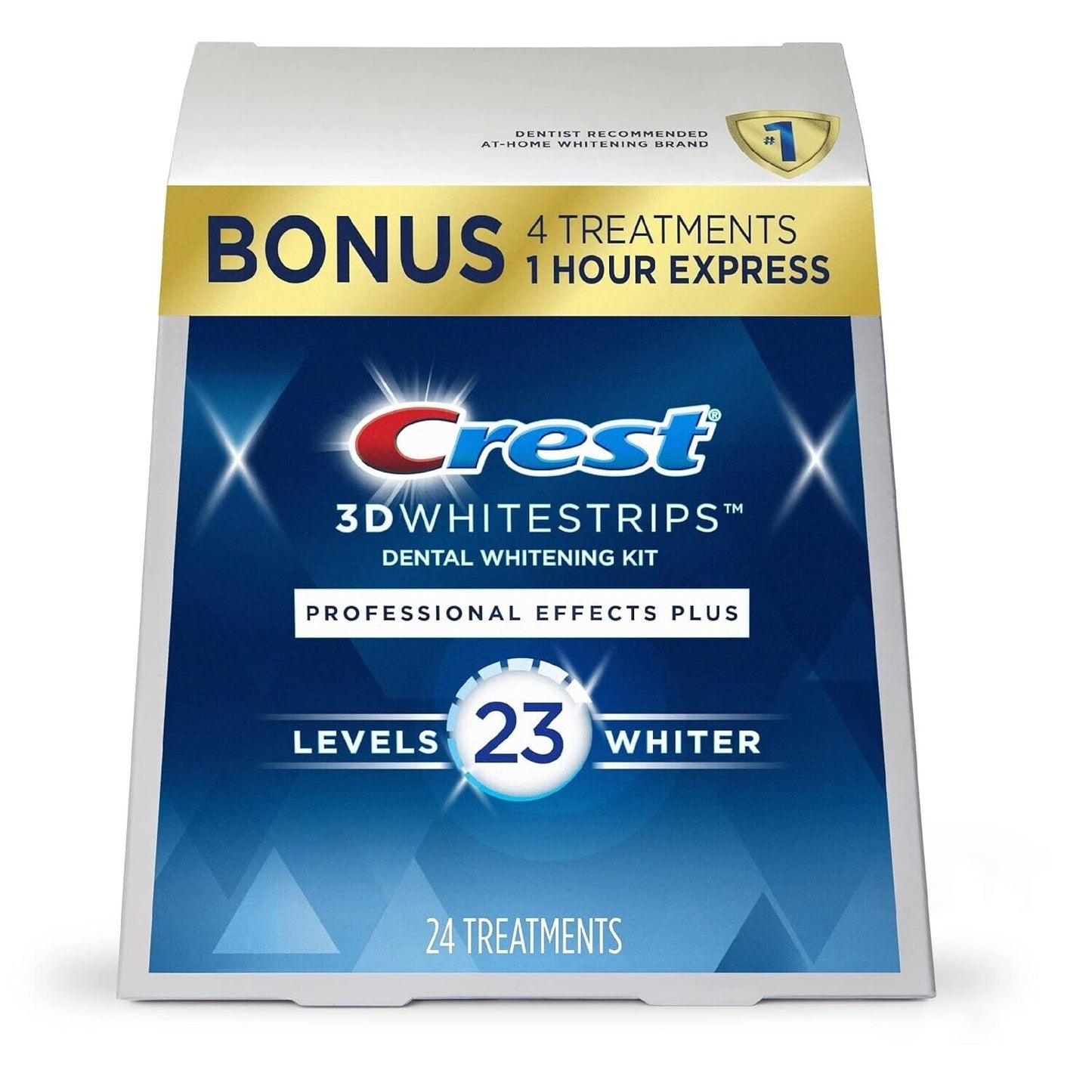Crest 3D PROFESSIONAL EFFECTS PLUS LEVEL 23 Dental Teeth Whitening Kit 48 Strips