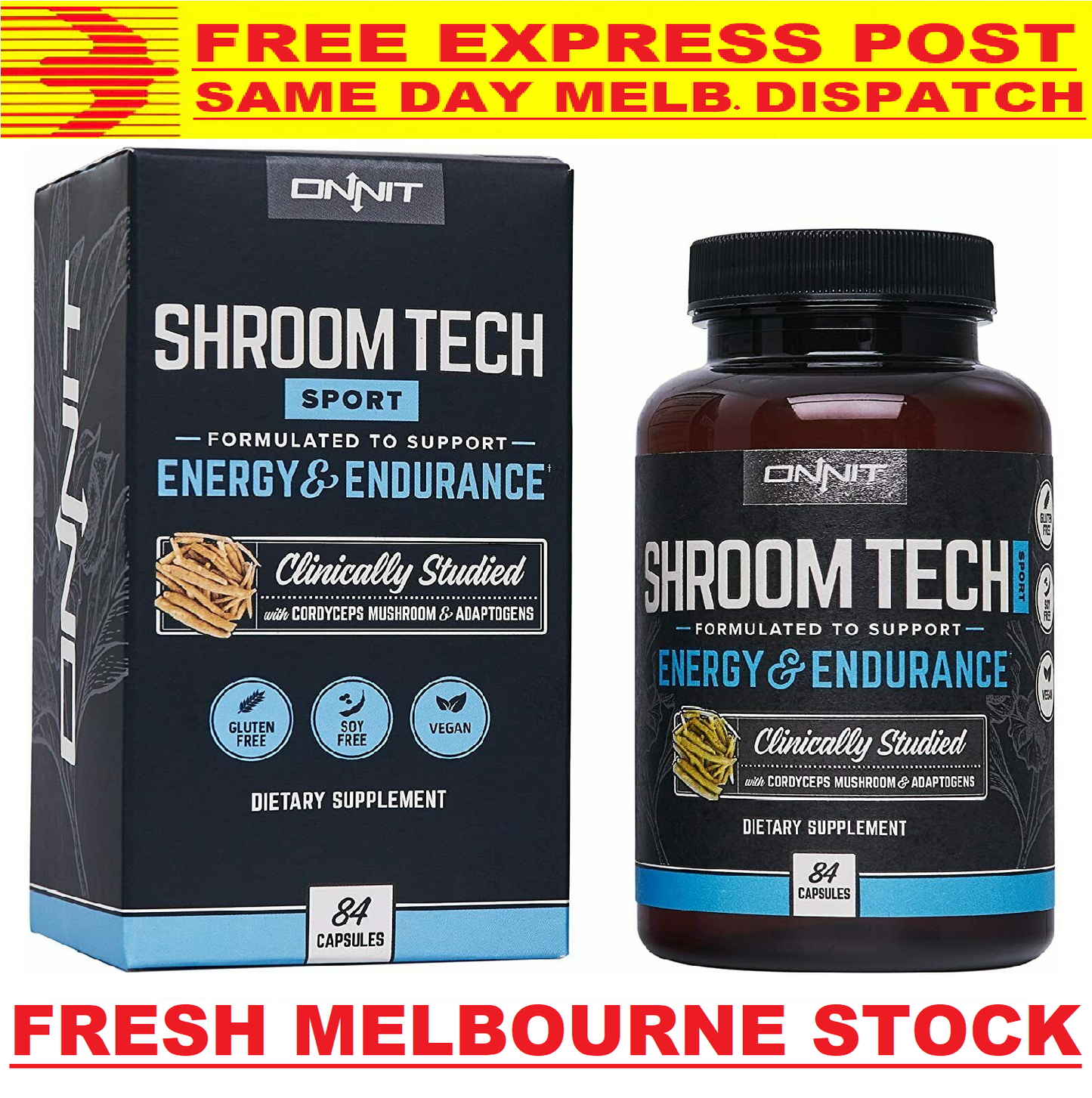 Onnit Shroom TECH Sport 84 Caps CORDYCEPS Joe Rogan JRE Alpha Brain VALUE SIZE!