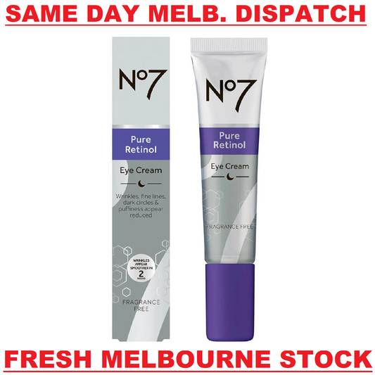Boots No7 Pure Retinol Eye Cream Anti Aging Reduce Fine Lines & Wrinkles 15mL