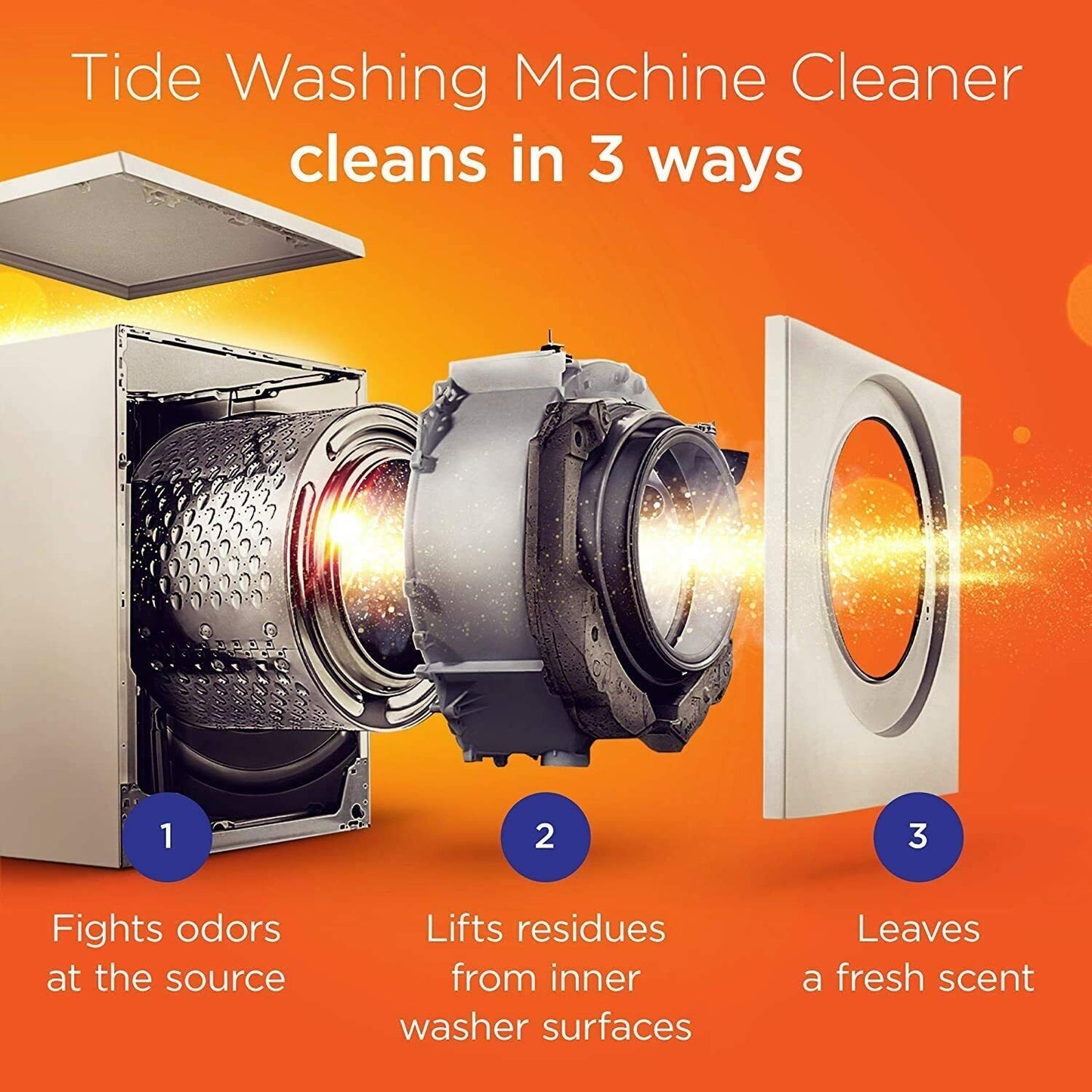Tide Washing Machine Cleaner - Odor Removal Effervescent Deodorant - 5 Pouches