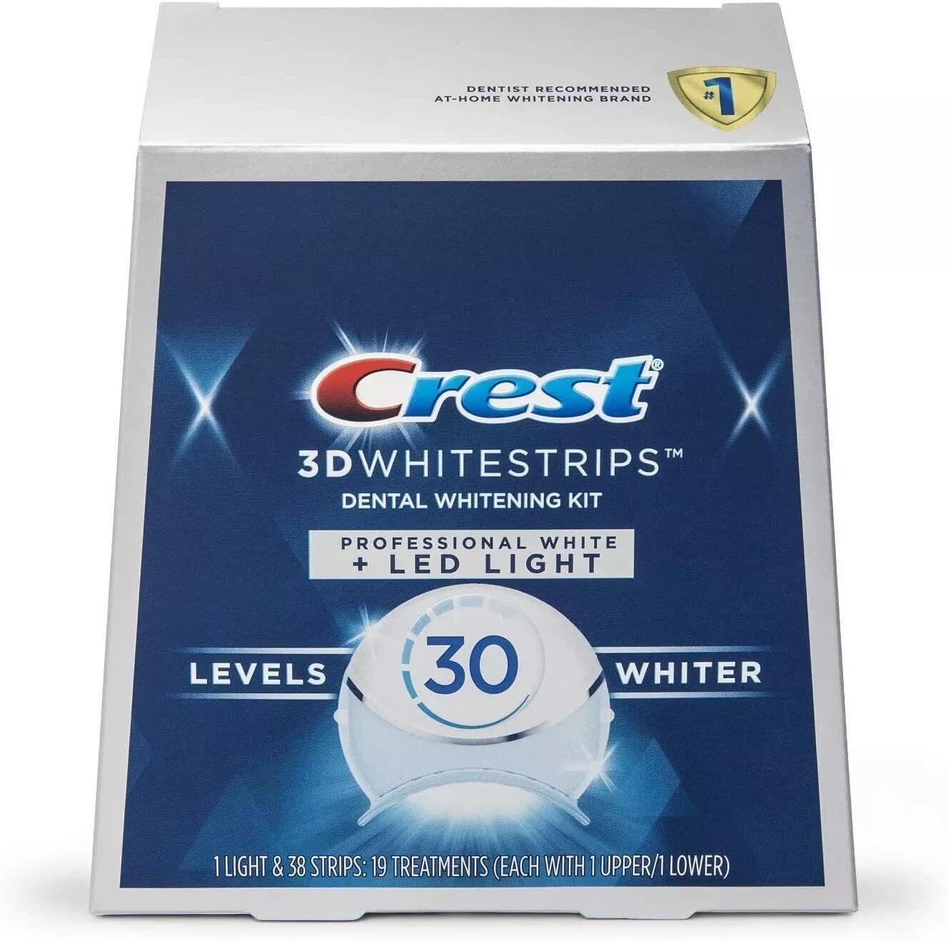 Crest 3D Whitestrips Professional White Levels 38 Strips 19 Treatments LED LIGHT