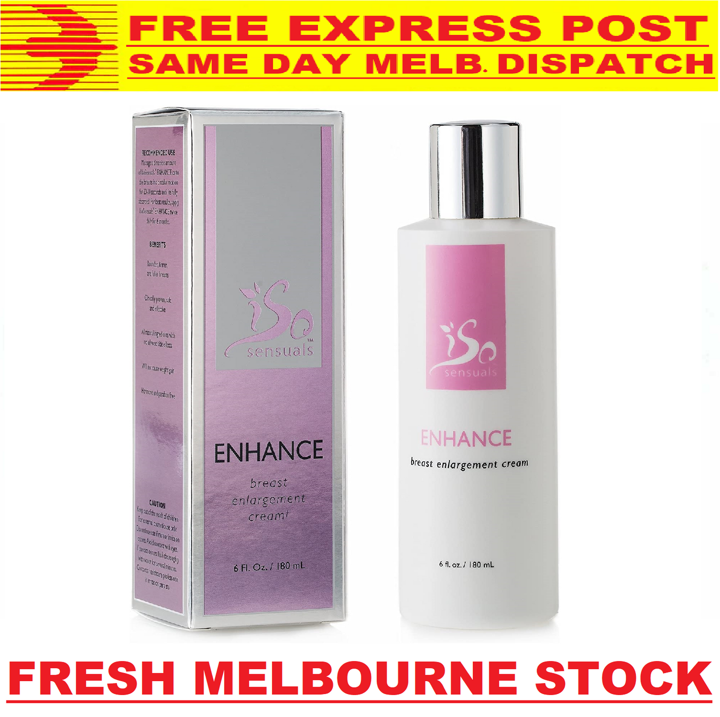 IsoSensuals ENHANCE Breast Enlargement Cream 180mL Fuller Bust FREE EXPRESS POST