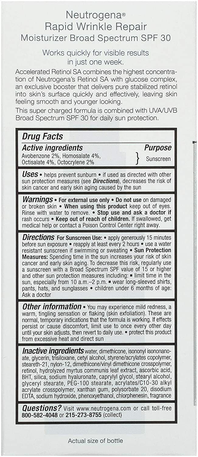 Neutrogena Rapid Wrinkle Repair Moisturizer SPF 30 Anti-Ageing Retinol SA 29mL