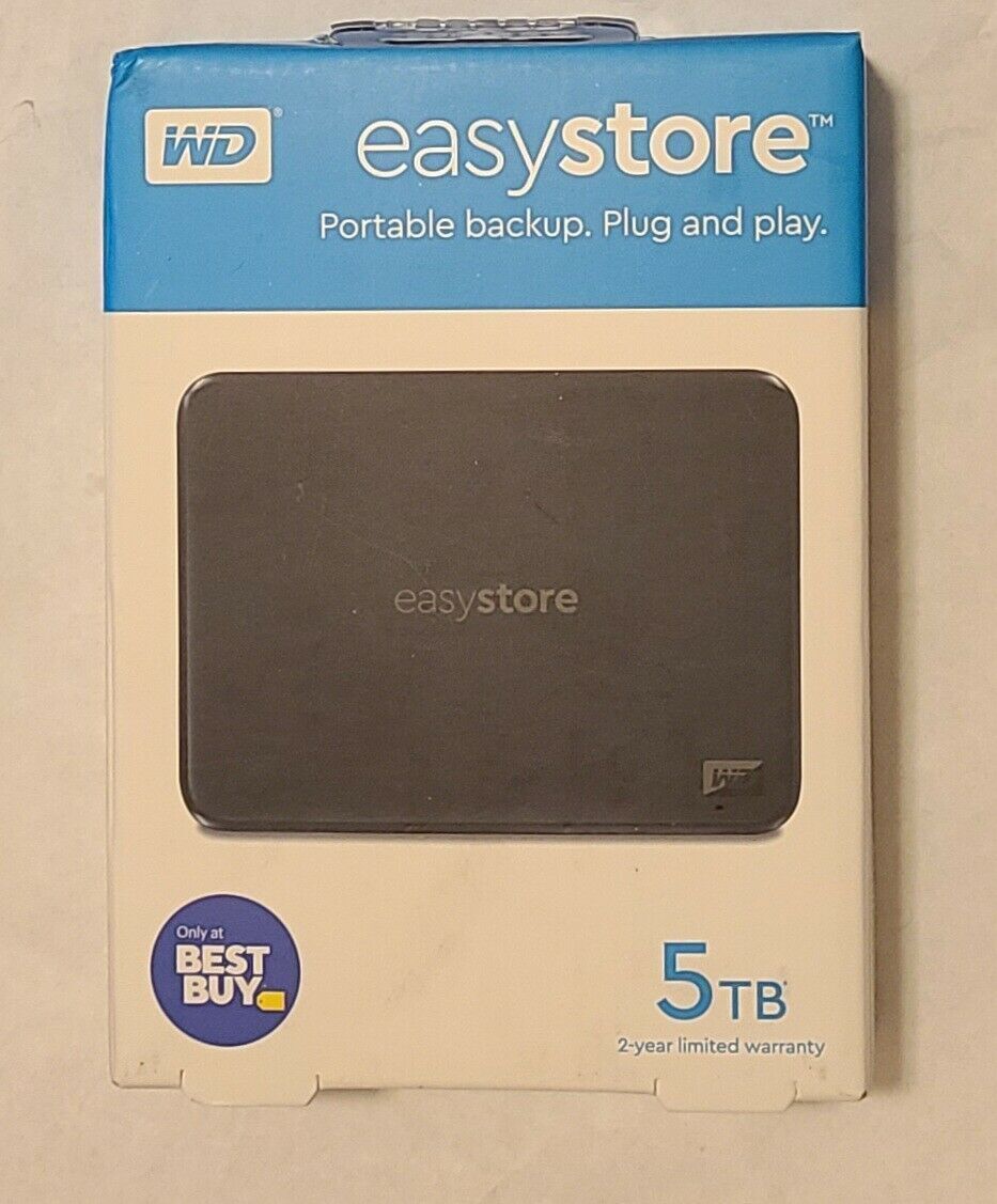 Western Digital WD EasyStore 5TB USB 3.0 External Hard Drive Portable HDD BLACK
