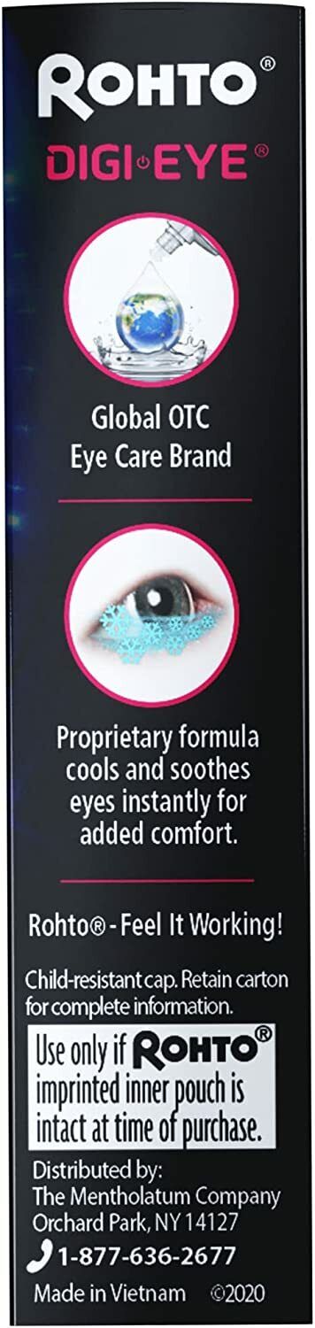 ROHTO COOLING LUBRICANT EYE DROPS - DIGI EYE REDNESS RELIEF 13mL - FREE EXPRESS