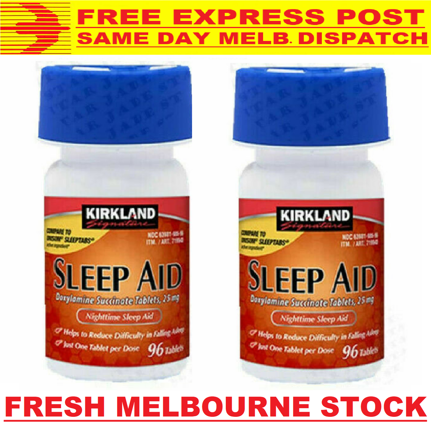 Kirkland night aid 25mg insomnia sleep supplement 192 tabs FRESH MELBOURNE STOCK