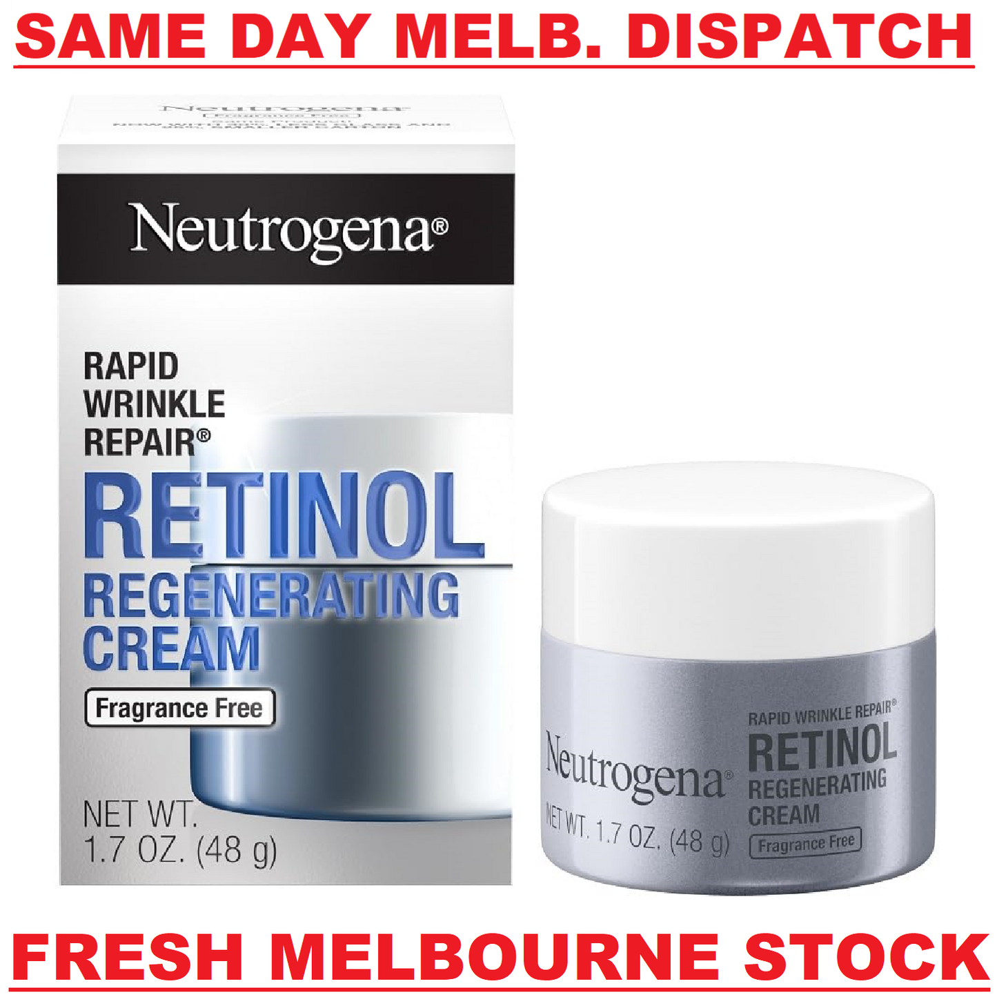 Neutrogena Rapid Wrinkle Repair Retinol Regenerating Cream FRAGRANCE FREE - 48g