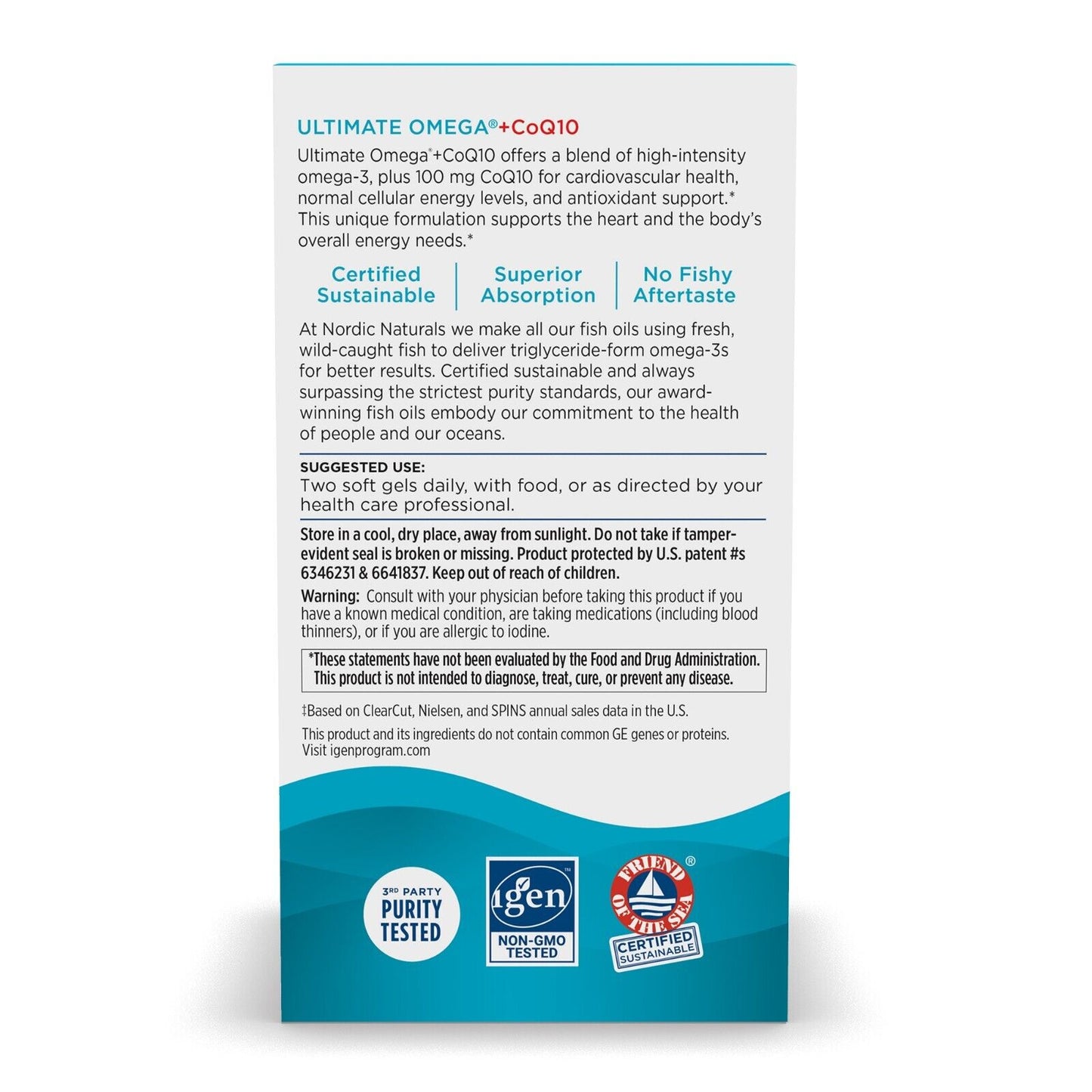 NORDIC NATURALS Ultimate Omega 1280mg EPA/DHA + CoQ10 100mg - 60 Soft Gels Lemon