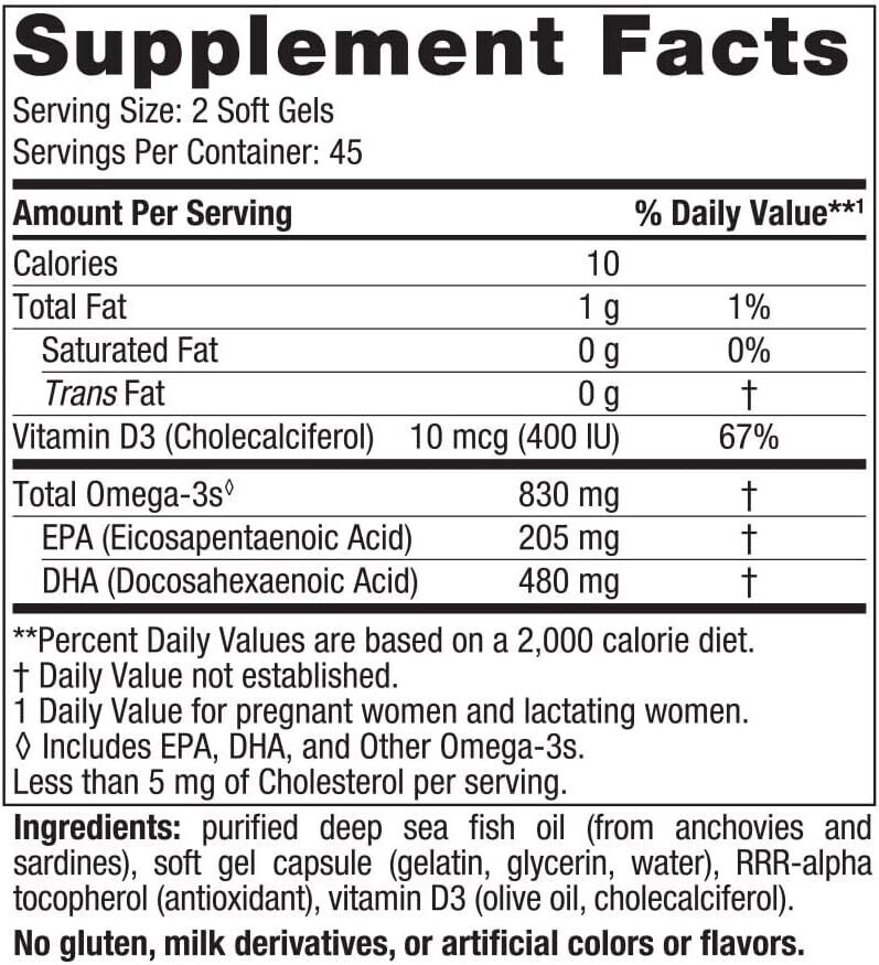 NORDIC NATURALS Prenatal DHA 830mg Omega-3 + 400 IU Vitamin D3 - 90 Soft Gels