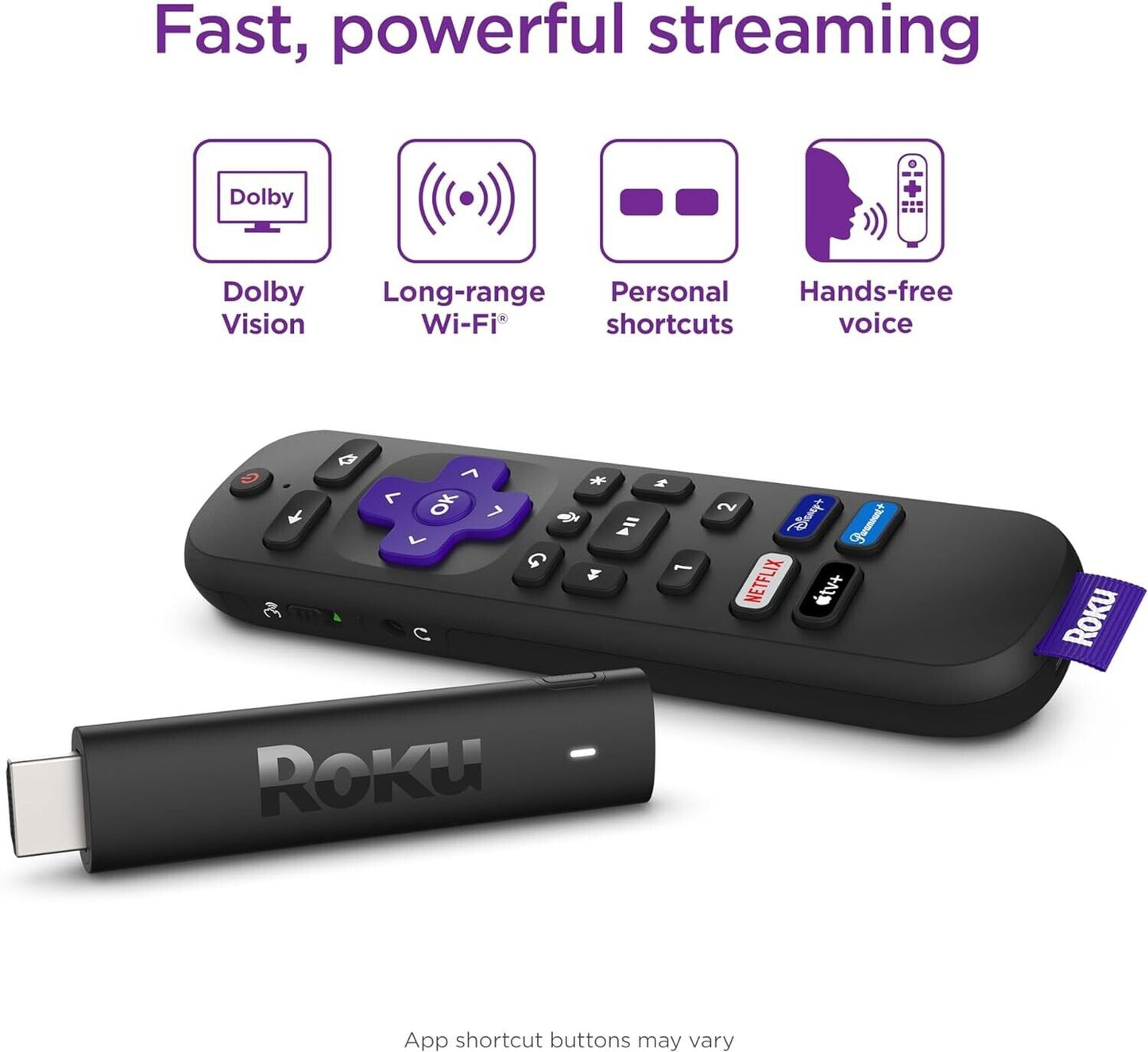 Roku Streaming Stick 4K+ 3821R2 4K UHD HDR ULTRA HD w/ NETFLIX PLEX PRIME VIDEO