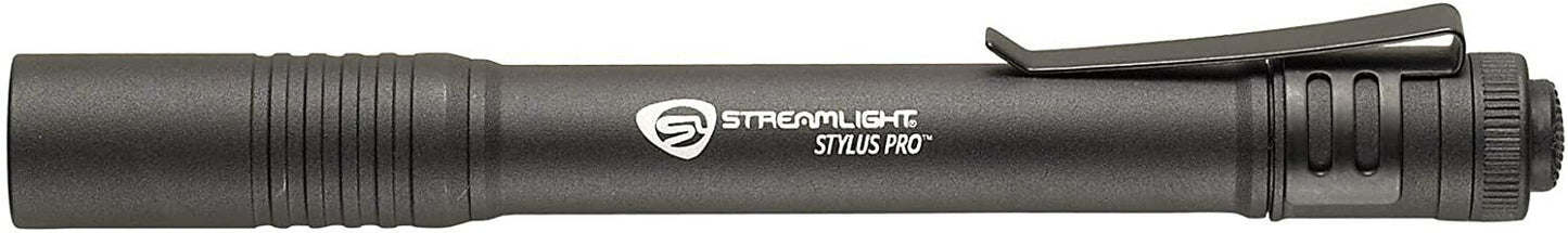 Streamlight 66118 Stylus Pro PenLight + Holster, Black with White LED 100 Lumens
