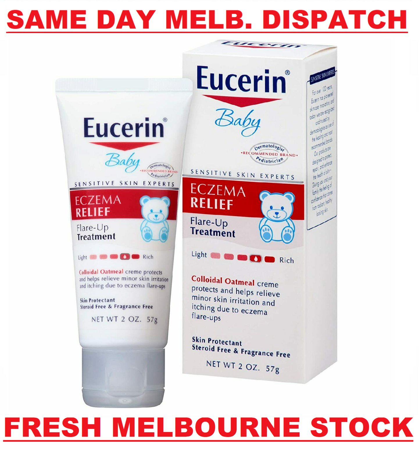 Eucerin Baby Eczema Relief Flare Up Treatment Creme Dry Itchy Skin 57g BRAND NEW