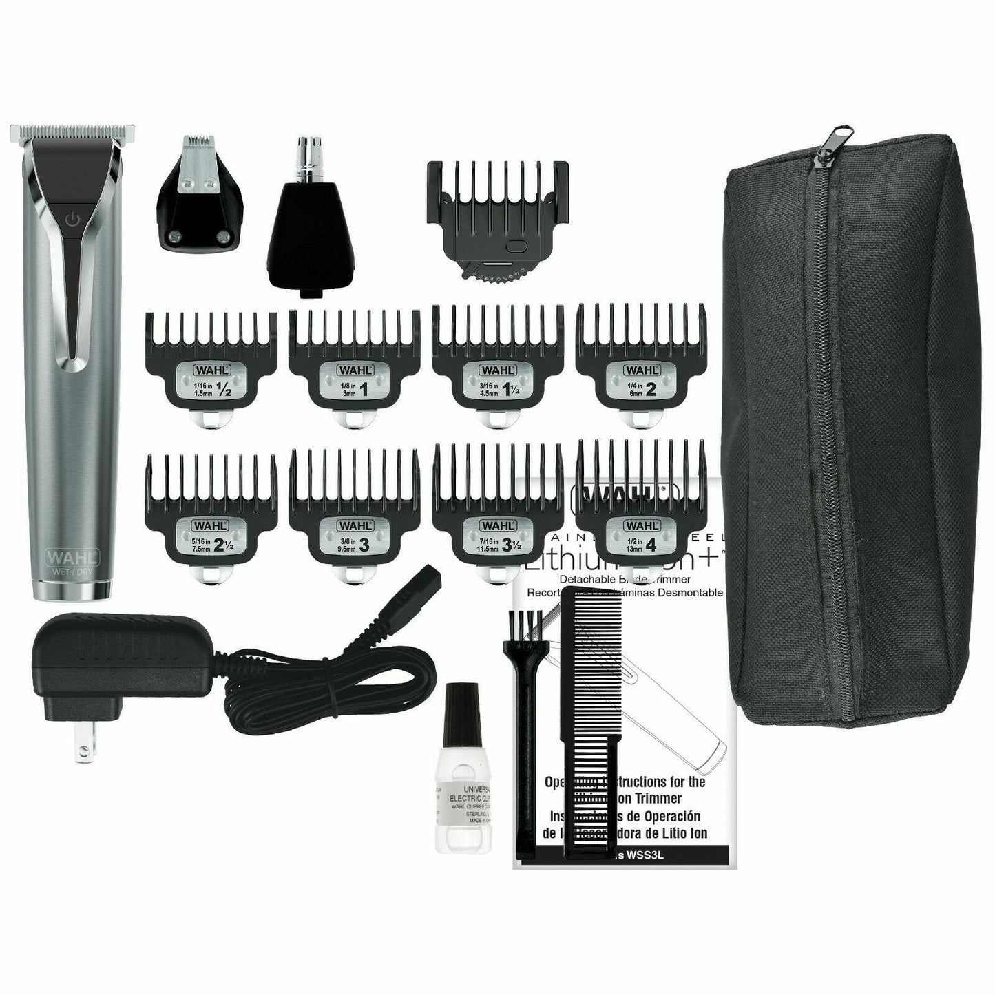 Wahl Clipper Stainless Steel Lithium Ion Plus Men Hair Beard Trimmer #9898 NEW
