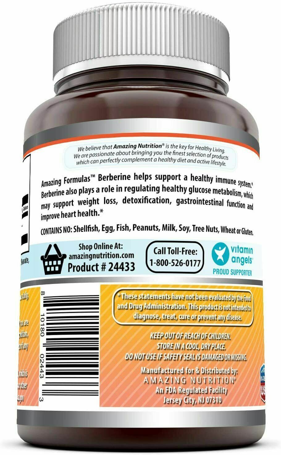 AMAZING FORMULAS BERBERINE HCl 1000mg Immune Function 120 Caps FREE EXPRESS POST