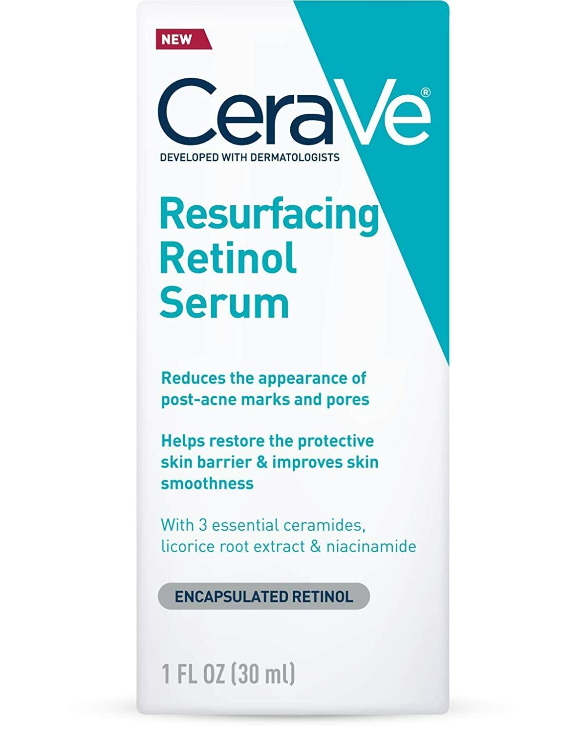 CeraVe - Resurfacing Retinol Face Serum - Post-Acne Marks Skin Care - 30 mL NEW
