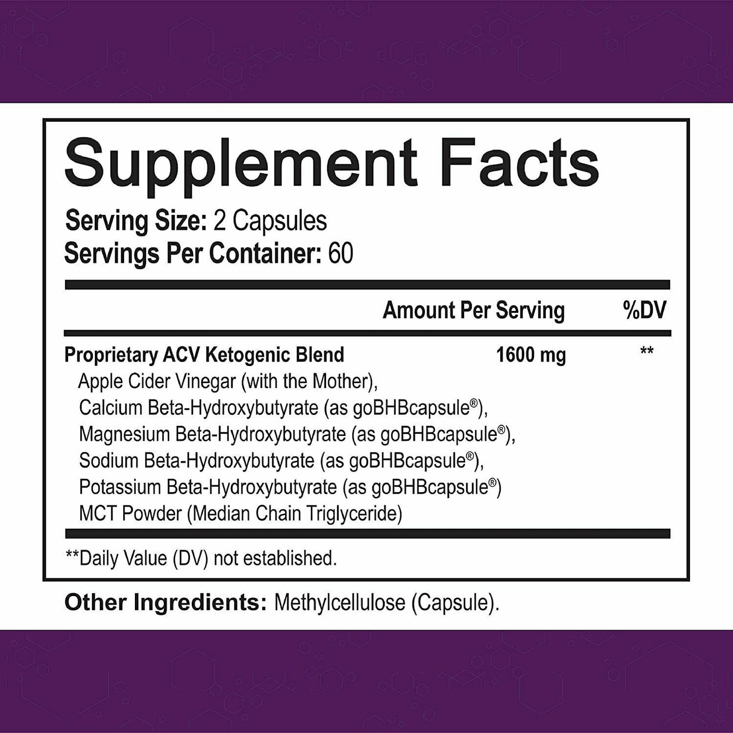 NutriFlair Apple Cider Vinegar + KETO BHB Diet Pills 120c ADVANCED WEIGHT LOSS