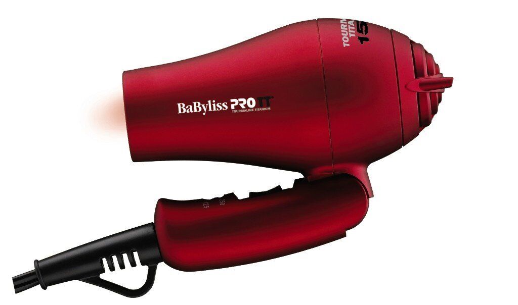BaBylissPro TT Tourmaline Titanium Travel Hair Dryer 1000W Dual Voltage Foldable