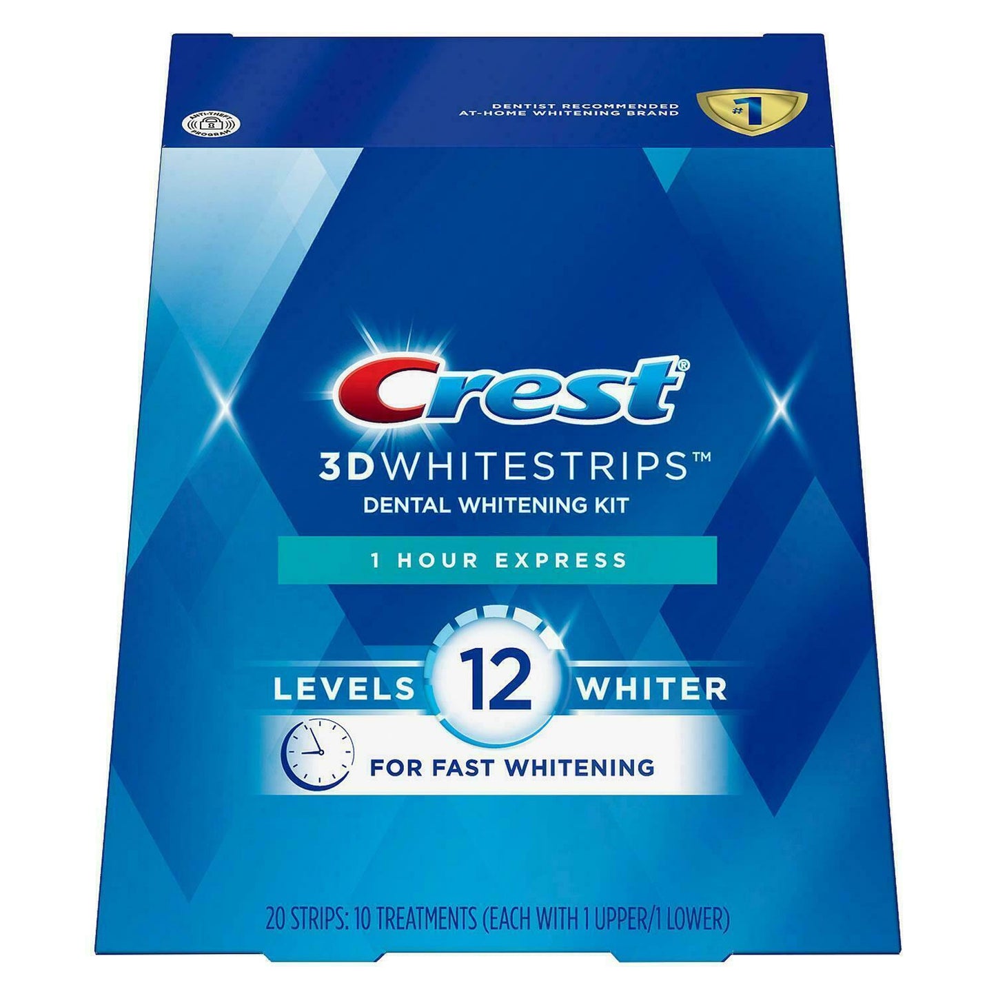 Crest 3D 20 x 1 Hour Express Teeth Whitening Strips White 10 Pouches SEALED BOX