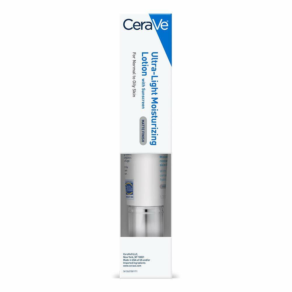 CeraVe AM Ultra Light Moisturizing Lotion SPF30 Hyaluronic Acid Sunscreen 50 mL