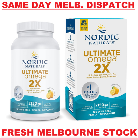 NORDIC NATURALS Ultimate Omega 2X 2150mg EPA/DHA Fish Oil - 120 Soft Gels Lemon