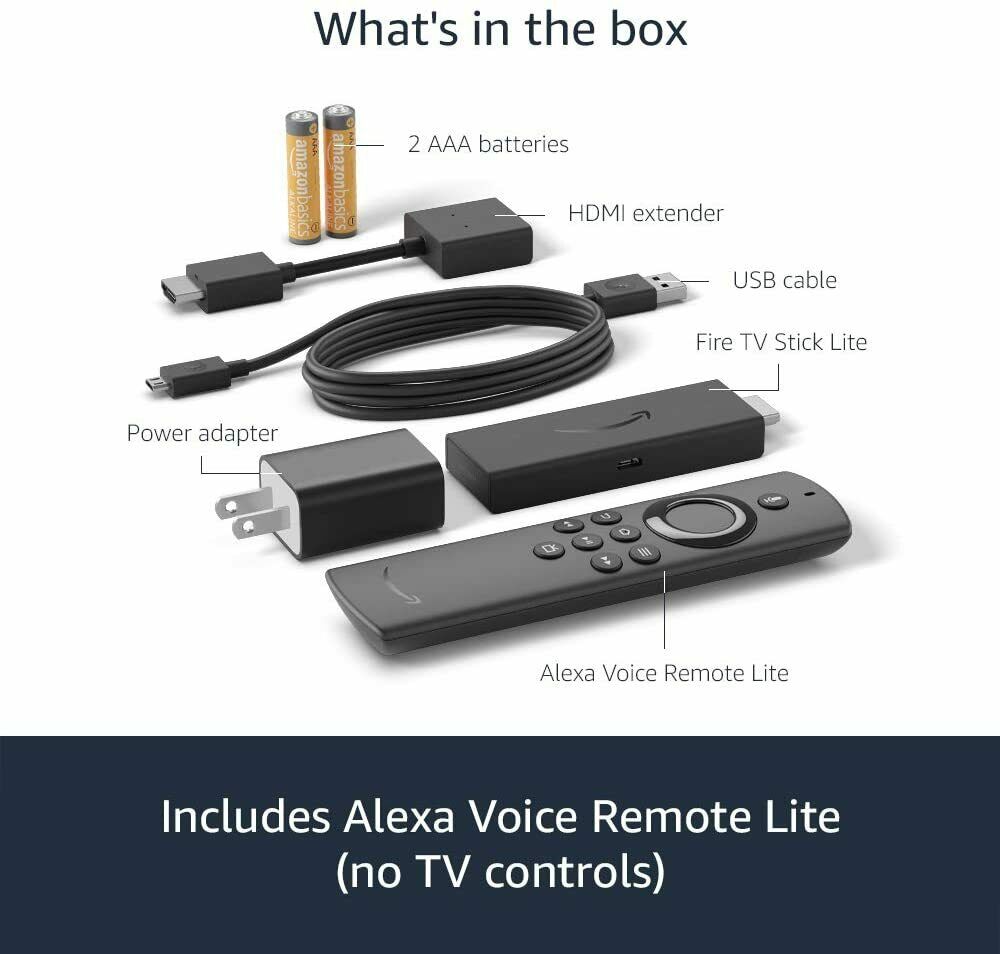 Amazon Fire TV Stick Lite 2020 w/ Alexa VOICE Remote Netflix Disney+ USA VERSION