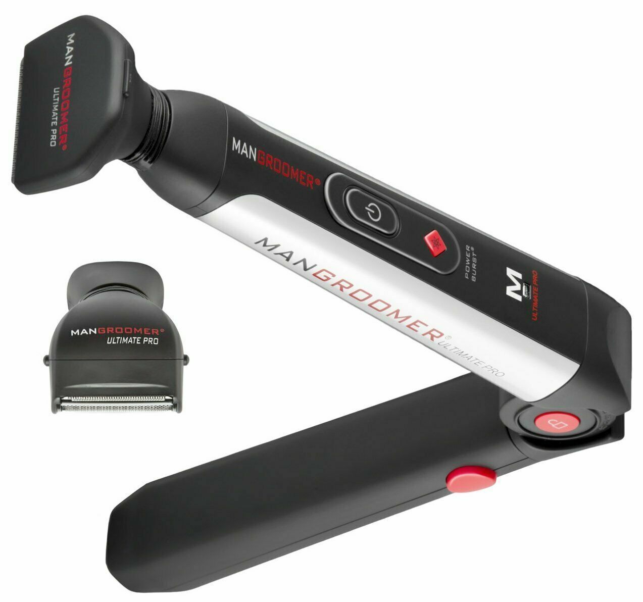 Mangroomer Ultimate Pro Back Shaver 2 Shock Absorber Flex Heads Power Hinge NEW