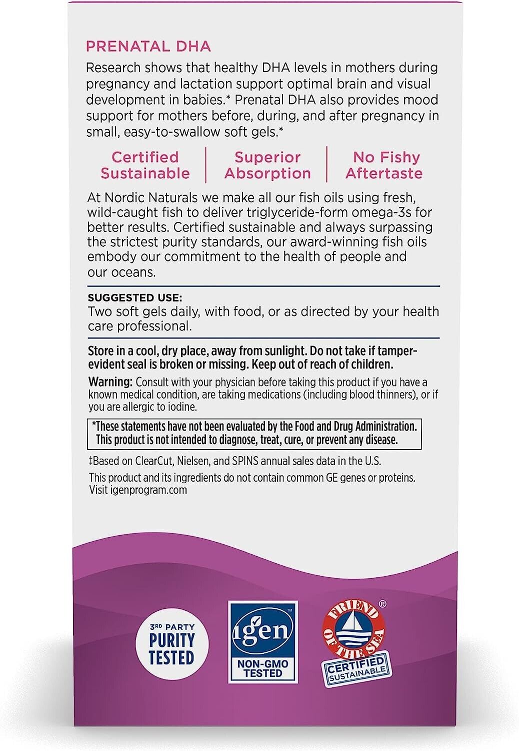 NORDIC NATURALS Prenatal DHA 830mg Omega-3 + 400 IU Vitamin D3 - 90 Soft Gels