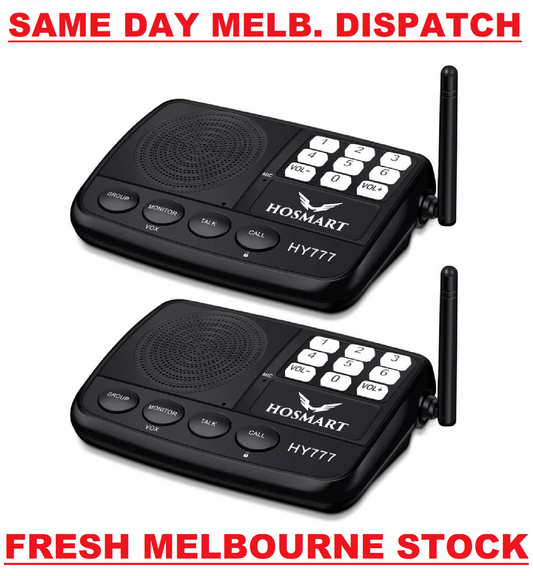 Hosmart Wireless Intercom System 1/2 Mile Long Range 7Channel Security 2 Station