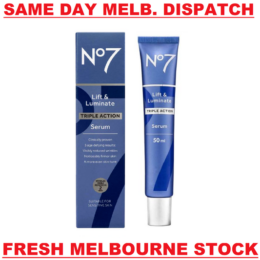 Boots No7 LIFT & LUMINATE Triple Action SERUM Anti-Aging Skin Brightening 50mL