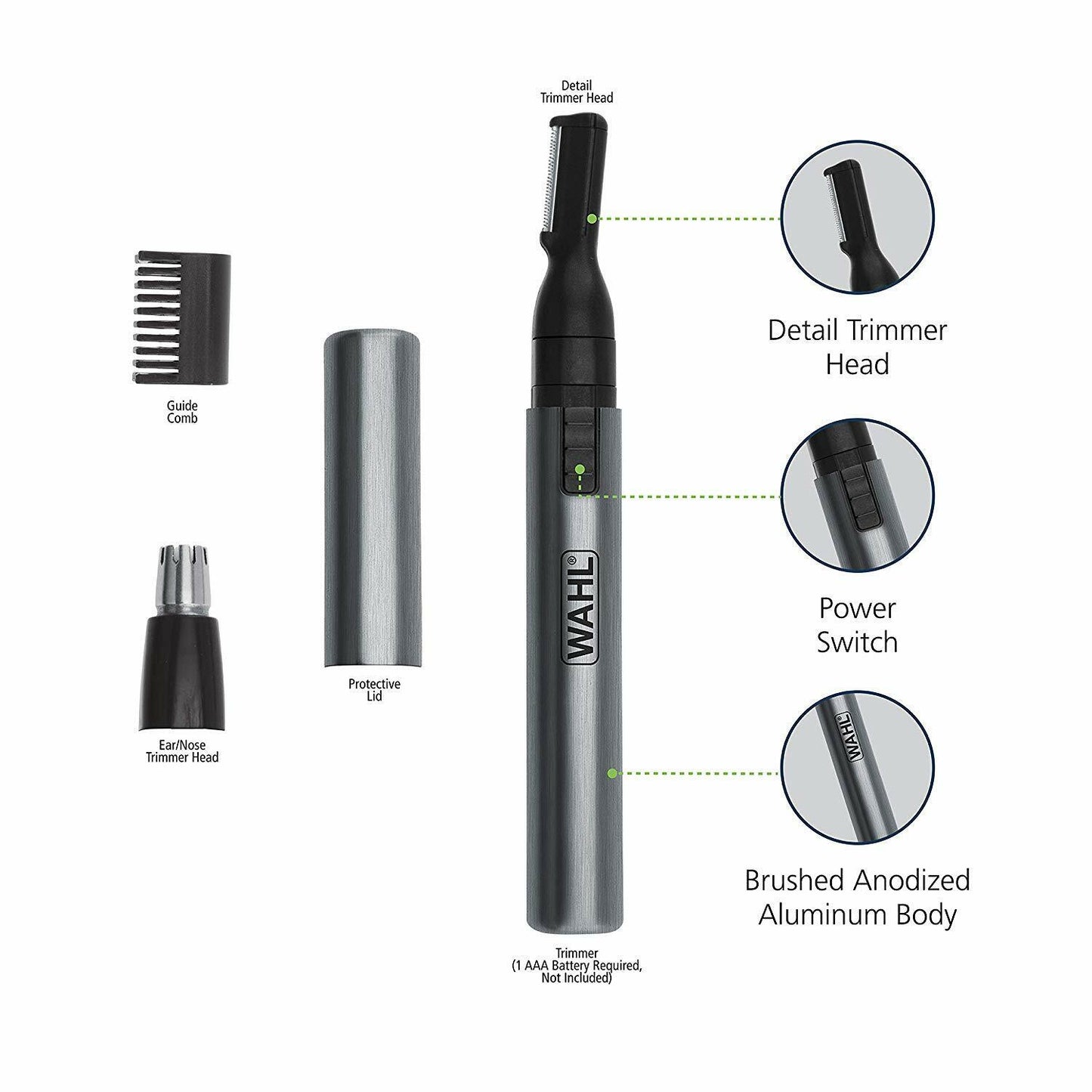 Wahl Micro Groomsman Pen Personal Detail Trimmer Nose Ear Eyebrow #5640-600 NEW