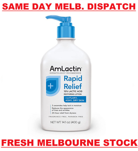 AmLactin Rapid Relief Restoring Lotion + Ceramides Alpha-Hydroxy Therapy 400 mL