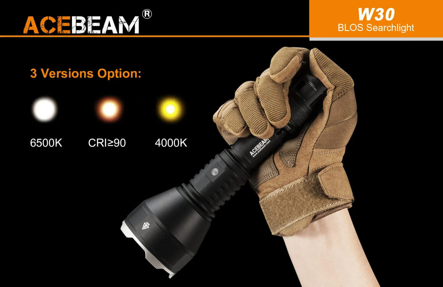 AceBeam W30 2.4km Ultra-Throw Distance White Laser LEP Torch Flashlight 6500K