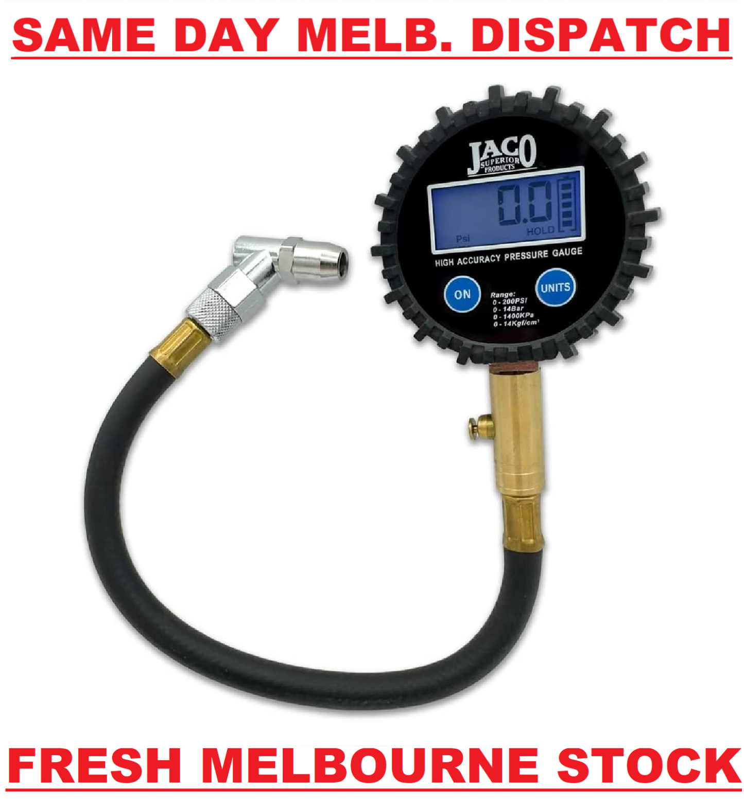 JACO ElitePro Digital Tire Pressure Gauge - 200 PSI - BRAND NEW FRESH MELB STOCK