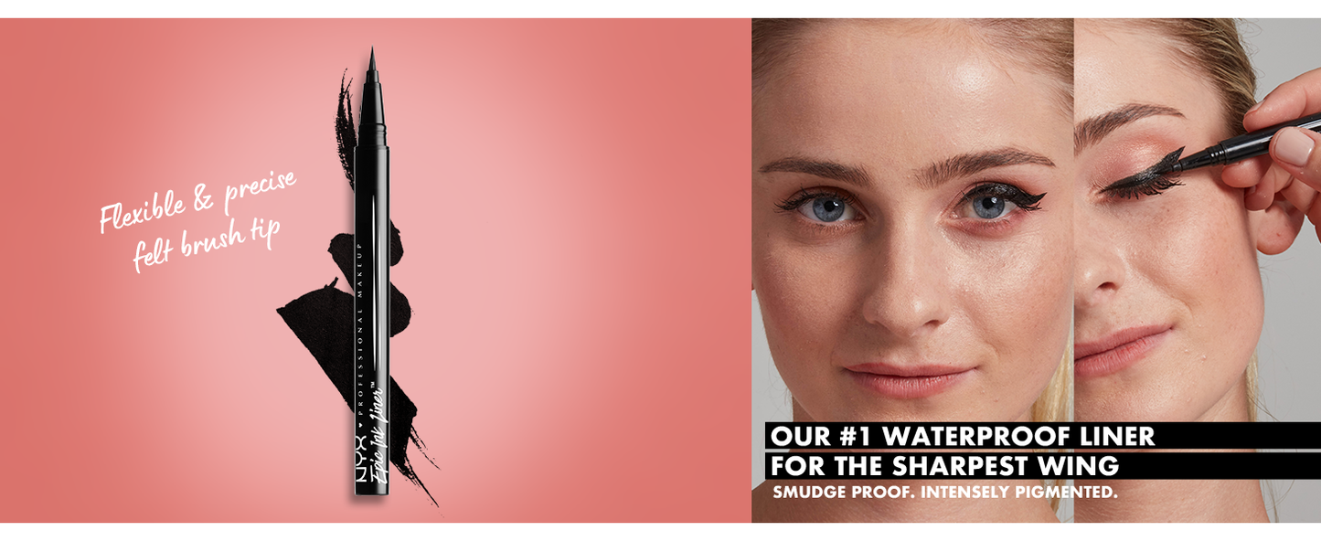 NYX Professional Epic Ink Waterproof Liquid Liner Eyeliner Eye BLACK EIL01 NEW