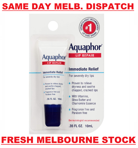 Aquaphor Lip Balm Repair Immediate Relief Severely Dry Chapped Cracked Lips 10ml